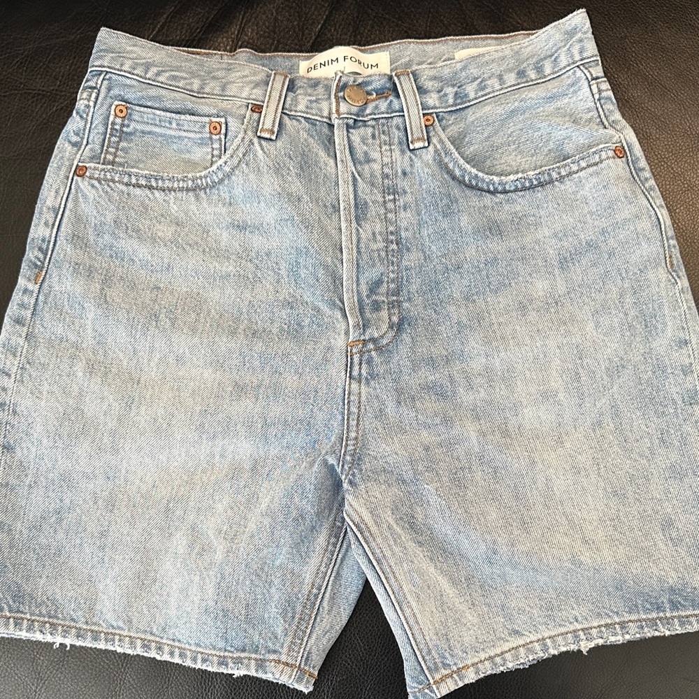 Denim Forum Men's Faded Blue Jean Shorts